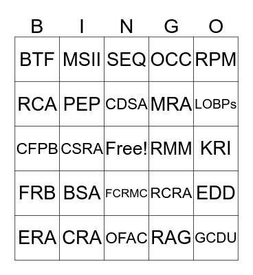 CCO Bingo Time Bingo Card