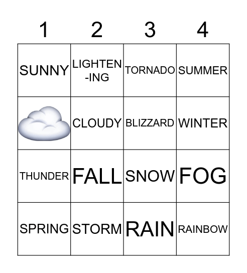 Weather  Bingo Card