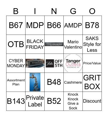 SAKS OFF FIFTH  Bingo Card