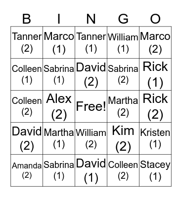 RADARS Core Fun Facts Bingo Card