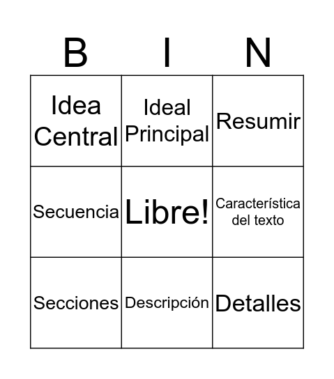 Revisa de Prueba 2 Bingo Card