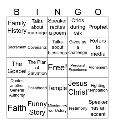 Conference Bingo!!! Bingo Card