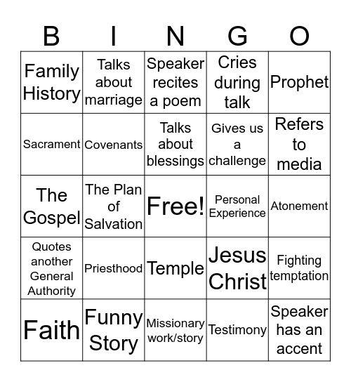 Conference Bingo!!! Bingo Card