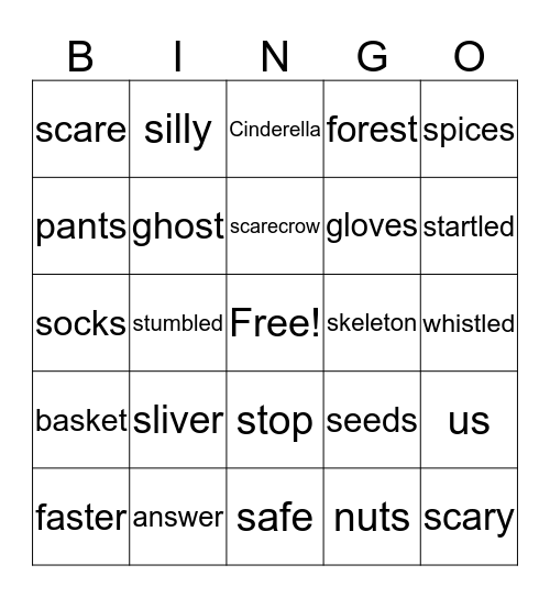 The Little Old Lady Who Was Not Afraid of Anything /s/ Bingo Card