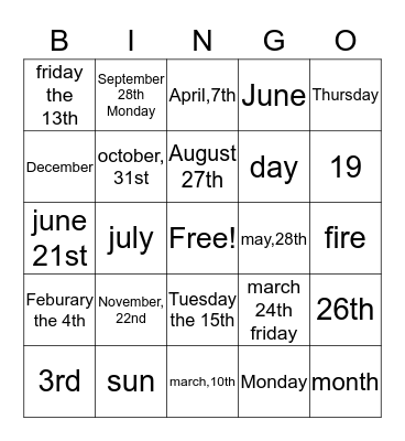 Bingo Card