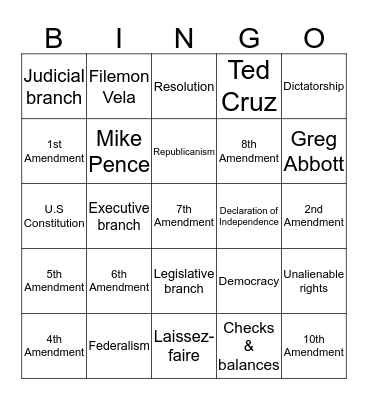 Foundations Bingo Card