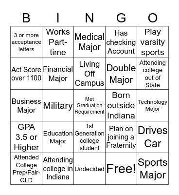 CLD Youth Summit  Bingo Card