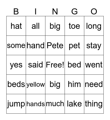 Krasny Bingo Card