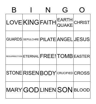 EASTER Bingo Card
