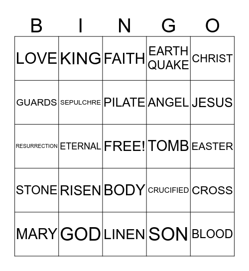 EASTER Bingo Card