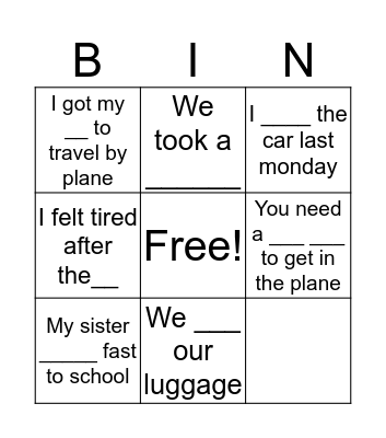 Vocabulary Bingo Card