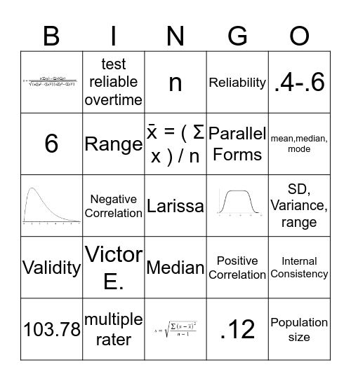Statistics in Criminology Bingo Card