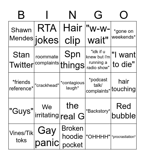 Taylor  Bingo Card