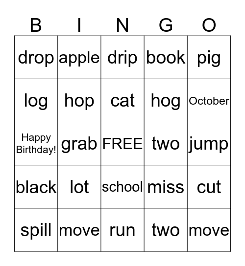 Let's Move! (Week 5) Bingo Card
