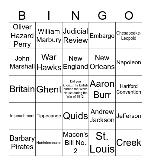 AMSCO 7 Bingo Card