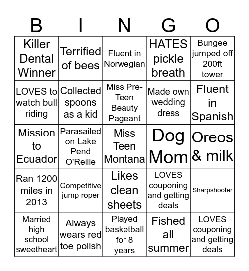 Leader Bingo Card