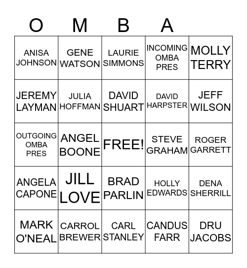 PEOPLE BINGO Card