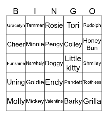 Bear Bingo Card