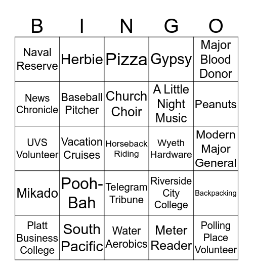 Clancy's 85th birthday  Bingo Card