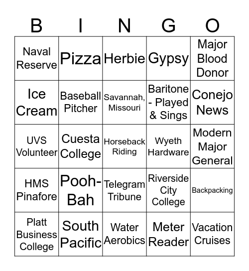 Clancy's 85th birthday  Bingo Card