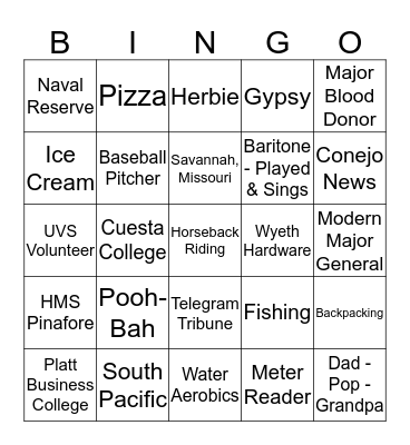 Clancy's 85th birthday  Bingo Card