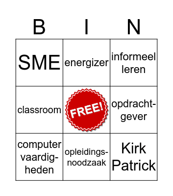 Ontwerpen van trainingen advanced Bingo Card