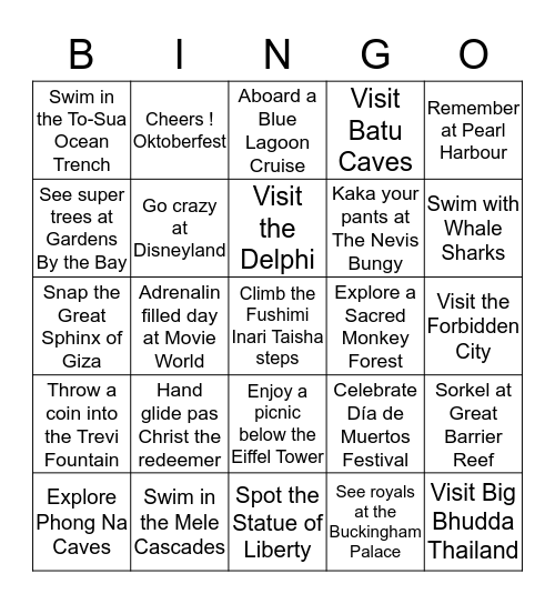 What do you recommend? Bingo Card