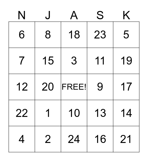 Test Taking Tips Bingo Card