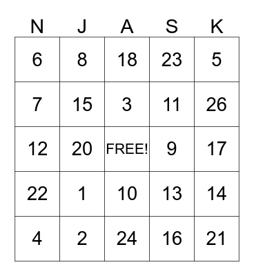 Test Taking Tips Bingo Card