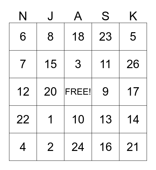 Test Taking Tips Bingo Card