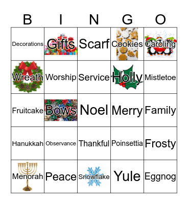 Jingle Mingle Bingo Card