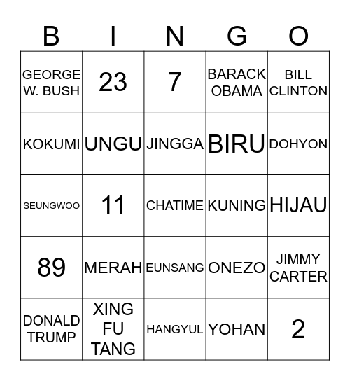 BINGO WITH AUTUMNIE Bingo Card