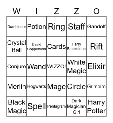 Wizzo Bingo Card