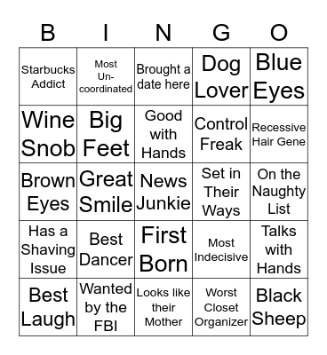 FAMILY  TRAITS Bingo Card