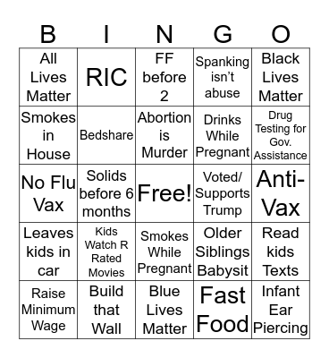 Momology:Uncensored Bingo Card