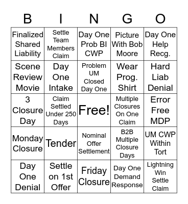 Progressive Offical ARBI Bingo Card