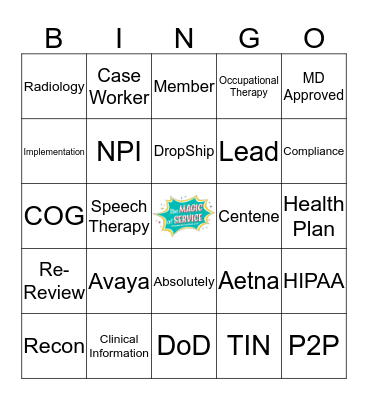 Customer Service Week 2019 Bingo Card