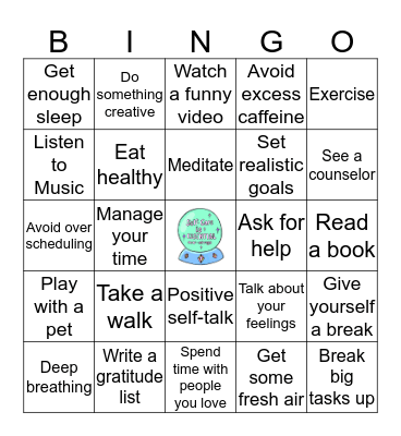 Self Care Bingo Card