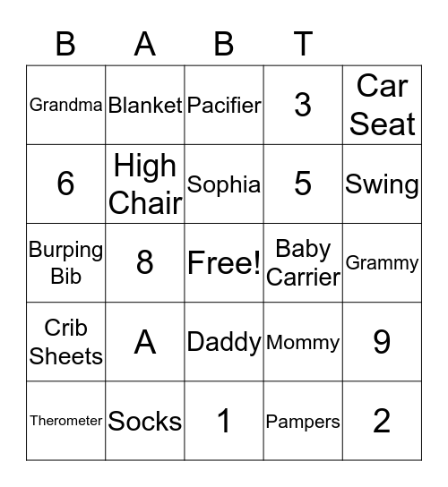 Laurie's Wish List Bingo Card