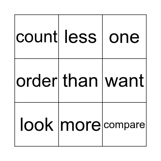 Word Wall Bingo Card