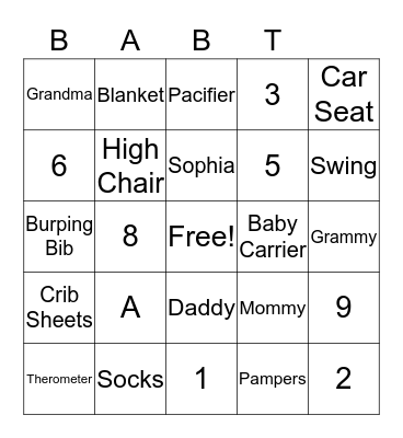 Laurie's Wish List For Bingo Card