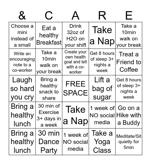 AMPERCARE BINGO Card