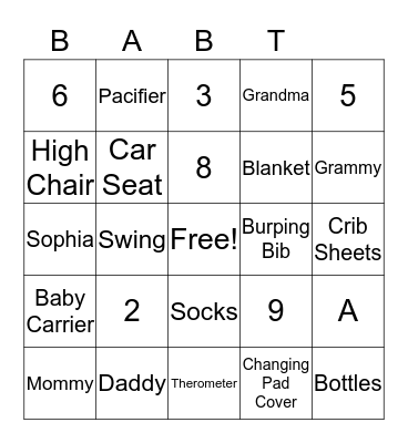 Laurie's Wish List For Bingo Card