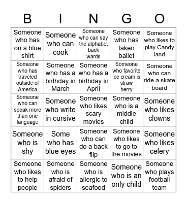 STUDENT AMBASSADORS Bingo Card
