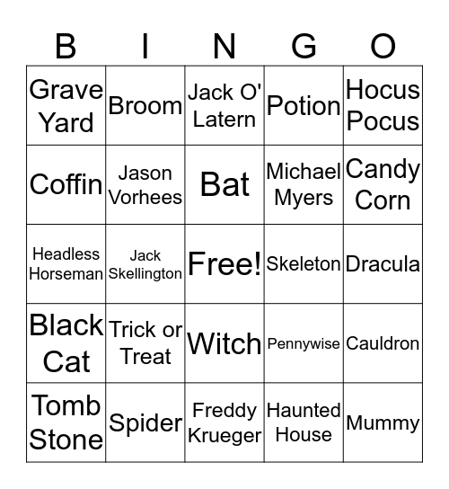 Halloween Bingo Card