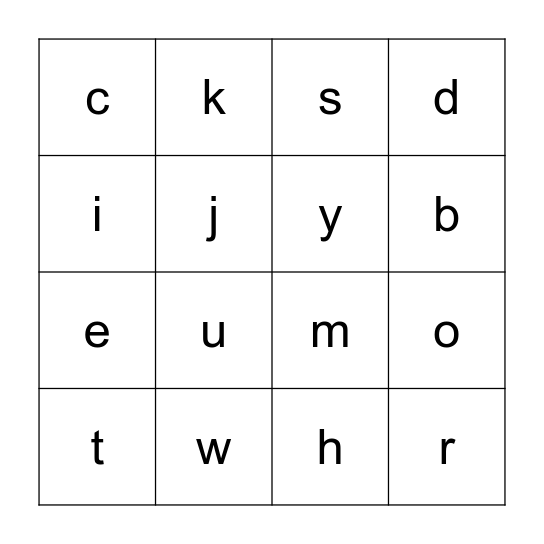 Alphabet Bingo Card