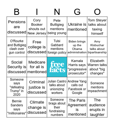 DEMOCRATIC PRIMARY FOUR WATCH PARTY Bingo Card