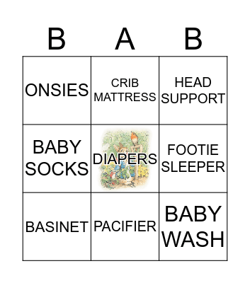 BABY SHOWER Bingo Card