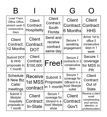 BINGO Q4 Bingo Card