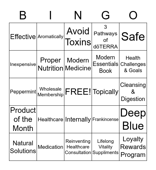 dōTERRA Bingo Card